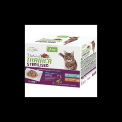 Bissolo Casa Cibi Gatto<NATURAL TRAINER CAT STERILISED MERLUZZO/TACCHINO 12X85GR UMIDO: vendita online NATURAL TRAINER CAT STERILISED MERLUZZO/TACCHINO 12X85GR UMIDO in offerta