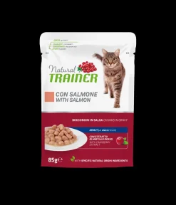 Bissolo Casa Cibi Gatto<NATURAL TRAINER CAT UMIDO SALMONE GR 85: vendita online NATURAL TRAINER CAT UMIDO SALMONE GR 85 in offerta