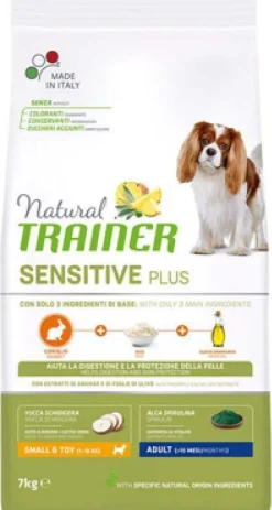 Bissolo Casa Cibi Cane<NATURAL TRAINER DOG ADULTO SMALL & TOY SENSITIVE CONIGLIO E CEREALI INTEGRALI KG 0.8: vendita online NATURAL TRAINER DOG ADULTO SMALL & TOY SENSITIVE CONIGLIO E CEREALI INTEGRALI KG 0.8 in offerta