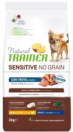 Bissolo Casa Cibi Cane<NATURAL TRAINER DOG ADULTO NO GRAIN TROTA 2KG: vendita online NATURAL TRAINER DOG ADULTO NO GRAIN TROTA 2KG in offerta
