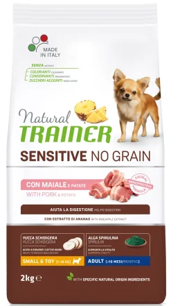 Bissolo Casa Cibi Cane<NATURAL TRAINER DOG ADULTO NO GRAIN MAIALE 2KG: vendita online NATURAL TRAINER DOG ADULTO NO GRAIN MAIALE 2KG in offerta