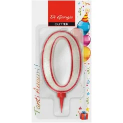 Bissolo Casa Party Candele<NUMERO 0 GIGANTE CON BRILLANTINI H 11CM E SUPPORTO 1,3CM : vendita online NUMERO 0 GIGANTE CON BRILLANTINI H 11CM E SUPPORTO 1,3CM in offerta