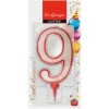 Bissolo Casa Party Candele<NUMERO 9 GIGANTE CON BRILLANTINI H 11CM E SUPPORTO H 1,3CM : vendita online NUMERO 9 GIGANTE CON BRILLANTINI H 11CM E SUPPORTO H 1,3CM in offerta