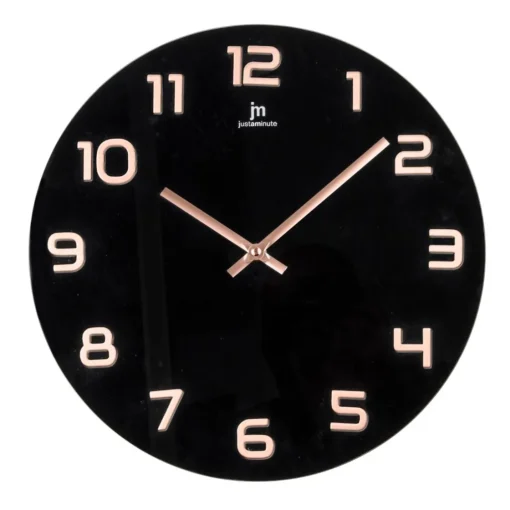 Bissolo Casa Orologi<OROLOGIO DA PARETE IN VETRO NERO E ROSE GOLD DIAM. 38CM: vendita online OROLOGIO DA PARETE IN VETRO NERO E ROSE GOLD DIAM. 38CM in offerta
