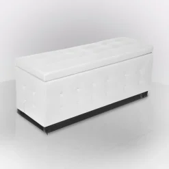 Bissolo Casa Pouf E Contenitori<PANCA CONTENITORE CM 138X42 H. 46 IN ECOPELLE BIANCA: vendita online PANCA CONTENITORE CM 138X42 H. 46 IN ECOPELLE BIANCA in offerta