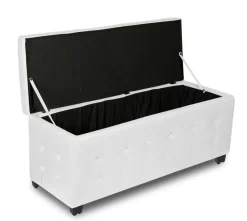 Bissolo Casa Pouf E Contenitori<PANCA CONTENITORE CM 138X42 H. 46 IN ECOPELLE BIANCA: vendita online PANCA CONTENITORE CM 138X42 H. 46 IN ECOPELLE BIANCA in offerta