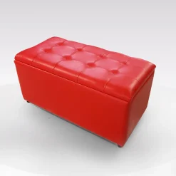 Bissolo Casa Pouf E Contenitori<PANCA CONTENITORE CM 90X45 H. 47 IN ECOPELLE ROSSA: vendita online PANCA CONTENITORE CM 90X45 H. 47 IN ECOPELLE ROSSA in offerta
