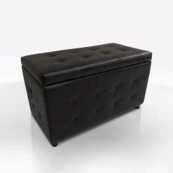 Bissolo Casa Pouf E Contenitori<PANCA CONTENITORE CM 82X43 H. 46 IN ECOPELLE NERA: vendita online PANCA CONTENITORE CM 82X43 H. 46 IN ECOPELLE NERA in offerta