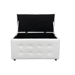 Bissolo Casa Pouf E Contenitori<PANCA CONTENITORE CM 82X43 H. 46 IN ECOPELLE BIANCA: vendita online PANCA CONTENITORE CM 82X43 H. 46 IN ECOPELLE BIANCA in offerta