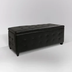 Bissolo Casa Pouf E Contenitori<PANCA CONTENITORE CM 138X42 H. 46 IN ECOPELLE NERA: vendita online PANCA CONTENITORE CM 138X42 H. 46 IN ECOPELLE NERA in offerta