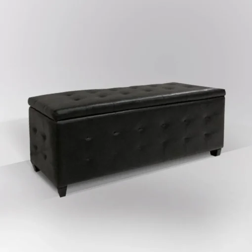 Bissolo Casa Pouf E Contenitori<PANCA CONTENITORE CM 138X42 H. 46 IN ECOPELLE NERA: vendita online PANCA CONTENITORE CM 138X42 H. 46 IN ECOPELLE NERA in offerta