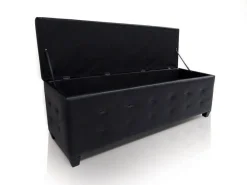 Bissolo Casa Pouf E Contenitori<PANCA CONTENITORE CM 138X42 H. 46 IN ECOPELLE NERA: vendita online PANCA CONTENITORE CM 138X42 H. 46 IN ECOPELLE NERA in offerta