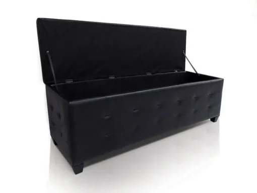 Bissolo Casa Pouf E Contenitori<PANCA CONTENITORE CM 138X42 H. 46 IN ECOPELLE NERA: vendita online PANCA CONTENITORE CM 138X42 H. 46 IN ECOPELLE NERA in offerta