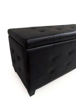 Bissolo Casa Pouf E Contenitori<PANCA CONTENITORE CM 138X42 H. 46 IN ECOPELLE NERA: vendita online PANCA CONTENITORE CM 138X42 H. 46 IN ECOPELLE NERA in offerta