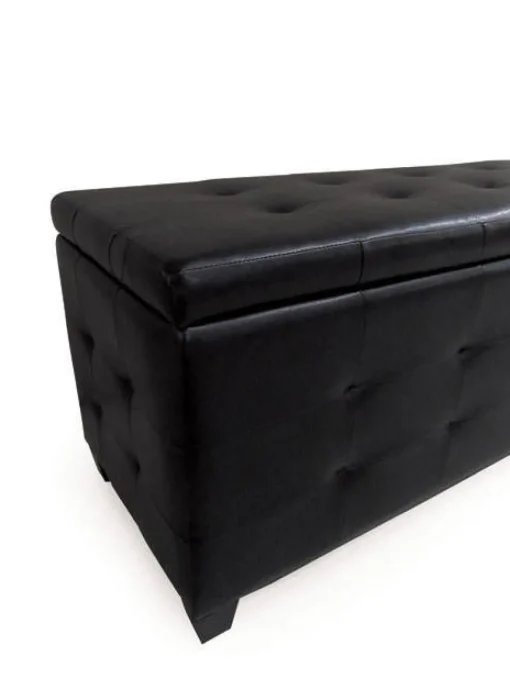 Bissolo Casa Pouf E Contenitori<PANCA CONTENITORE CM 138X42 H. 46 IN ECOPELLE NERA: vendita online PANCA CONTENITORE CM 138X42 H. 46 IN ECOPELLE NERA in offerta