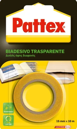 Bissolo Casa Siliconi, Colle E Schiume<PATTEX BIADESIVO TRASPARENTE 15mm X 10mt: vendita online PATTEX BIADESIVO TRASPARENTE 15mm X 10mt in offerta