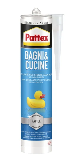 Bissolo Casa Siliconi, Colle E Schiume<PATTEX CARTUCCIA SILICONE BAGNI & CUCINE 280ml: vendita online PATTEX CARTUCCIA SILICONE BAGNI & CUCINE 280ml in offerta