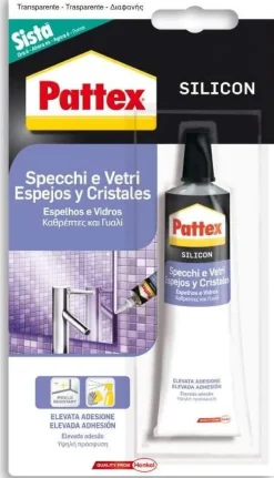Bissolo Casa Siliconi, Colle E Schiume<PATTEX SILICONE SPECCHI E VETRI TRASPARENTE 50ml: vendita online PATTEX SILICONE SPECCHI E VETRI TRASPARENTE 50ml in offerta