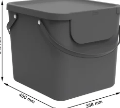 Bissolo Casa Portarifiuti Pattumiere<PATTUMIERA ALBULA ANTRACITE 40X35.8X34CM 40LT: vendita online PATTUMIERA ALBULA ANTRACITE 40X35.8X34CM 40LT in offerta
