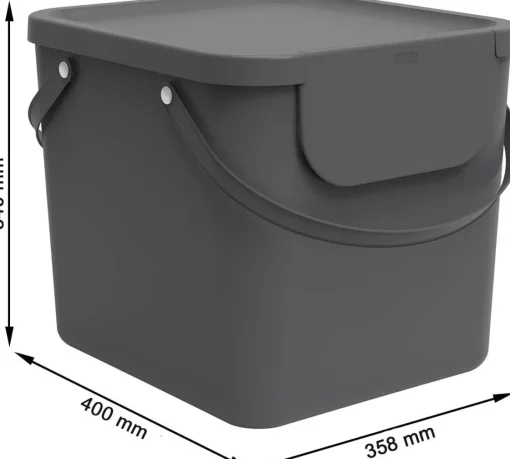 Bissolo Casa Portarifiuti Pattumiere<PATTUMIERA ALBULA ANTRACITE 40X35.8X34CM 40LT: vendita online PATTUMIERA ALBULA ANTRACITE 40X35.8X34CM 40LT in offerta