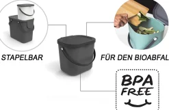 Bissolo Casa Portarifiuti Pattumiere<PATTUMIERA ALBULA ANTRACITE 23.5X20X20.8CM 6LT: vendita online PATTUMIERA ALBULA ANTRACITE 23.5X20X20.8CM 6LT in offerta