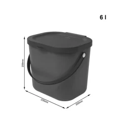 Bissolo Casa Portarifiuti Pattumiere<PATTUMIERA ALBULA ANTRACITE 23.5X20X20.8CM 6LT: vendita online PATTUMIERA ALBULA ANTRACITE 23.5X20X20.8CM 6LT in offerta