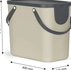 Bissolo Casa Portarifiuti Pattumiere<PATTUMIERA ALBULA CAPPUCCINO 40X23.5X34CM 25LT: vendita online PATTUMIERA ALBULA CAPPUCCINO 40X23.5X34CM 25LT in offerta