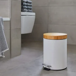 Bissolo Casa Pattumiere Bagno<PATTUMIERA BAGNO 3L BIANCA E NATURALE