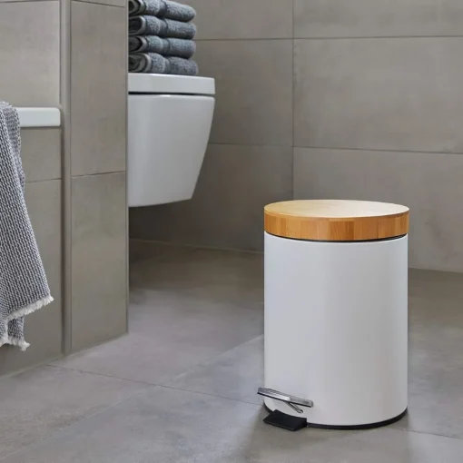 Bissolo Casa Pattumiere Bagno<PATTUMIERA BAGNO 3L BIANCA E NATURALE