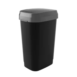 Bissolo Casa Portarifiuti Pattumiere<PATTUMIERA BASCULANTE DUAL SWING NERA E GRIGIA 31X42X60CM 50LT: vendita online PATTUMIERA BASCULANTE DUAL SWING NERA E GRIGIA 31X42X60CM 50LT in offerta