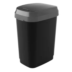 Bissolo Casa Portarifiuti Pattumiere<PATTUMIERA BASCULANTE DUAL SWING NERA E GRIGIA 19X25X33CM 10LT: vendita online PATTUMIERA BASCULANTE DUAL SWING NERA E GRIGIA 19X25X33CM 10LT in offerta