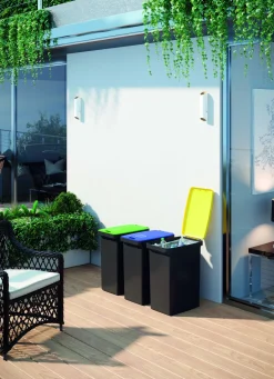 Bissolo Casa Portarifiuti Pattumiere<PATTUMIERA ECOSPLIT ANTRACITE E BLU 24X36.3 H. 45.5CM 25LT : vendita online PATTUMIERA ECOSPLIT ANTRACITE E BLU 24X36.3 H. 45.5CM 25LT in offerta