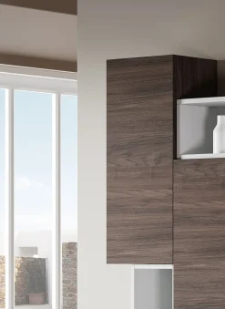 Bissolo Casa Colonne Multiuso<PENSILE MOD. MULTIUSO CM 30X22 H. 71 OLMO CAFFE'