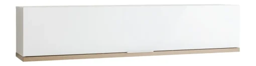 Bissolo Casa Mobili Da Cucina<PENSILE RIBALTA MUNDI CM 160X30.4 H. 35 BIANCO LUCIDO E ROVERE ARTISAN