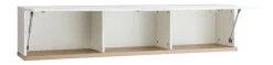 Bissolo Casa Mobili Da Cucina<PENSILE RIBALTA MUNDI CM 160X30.4 H. 35 BIANCO LUCIDO E ROVERE ARTISAN
