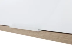 Bissolo Casa Mobili Da Cucina<PENSILE RIBALTA MUNDI CM 160X30.4 H. 35 BIANCO LUCIDO E ROVERE ARTISAN