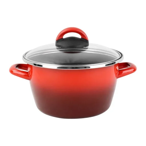 Bissolo Casa Cottura Casseruole<PENTOLA 2 MANICI LINEA SFUMATO ROSSO DIAM. 20CM