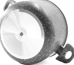 Bissolo Casa Cottura Casseruole<PENTOLA ALTA 2 MANICI LINEA PIETRA RARA DIAM. 22CM