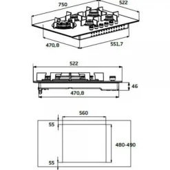 Bissolo Casa Grandi Piani Cottura E Cappe<PIANO COTTURA BEKO CM 75 HIAW75224SXE INOX