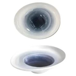 Bissolo Casa Piatti Fondi<PIATTO DEGUSTAZIONE PORCELLANA ONDA BLU 24X21X7.5CM BIANCO/BLU