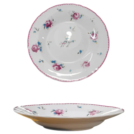 Bissolo Casa Piatti Fondi<PIATTO FONDO FIORI 1 IN PORCELLANA BIANCO CON DECORO DIAM. 24CM