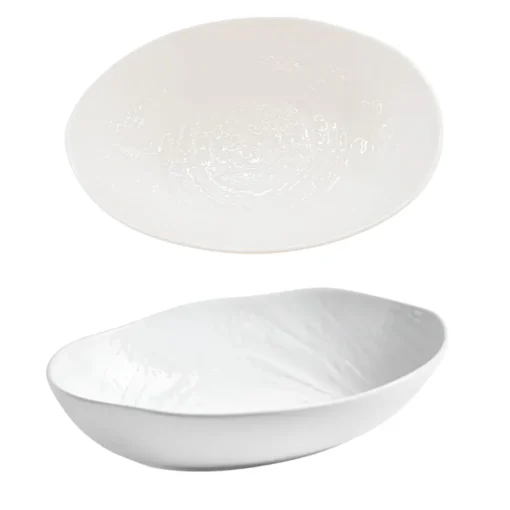 Bissolo Casa Piatti Fondi<PIATTO FONDO OVALE IN PORCELLANA LINEA WALL 26X16CM BIANCO