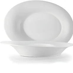 Bissolo Casa Piatti Fondi<PIATTO FONDO OVALE IN PORCELLANA CARLOTTA 17.5X12.5CM BIANCO