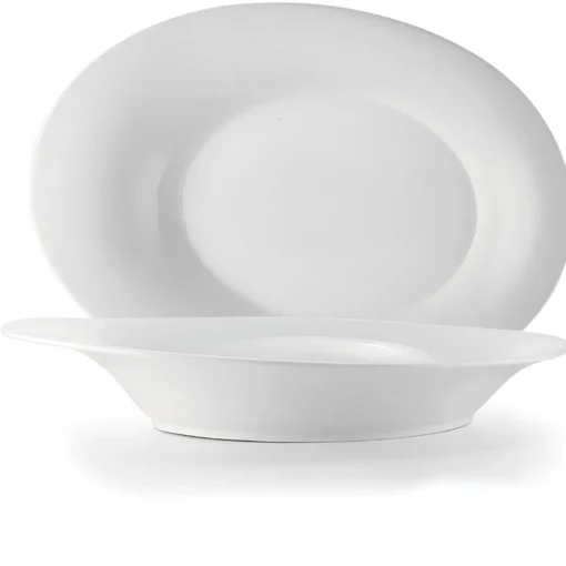 Bissolo Casa Piatti Fondi<PIATTO FONDO OVALE IN PORCELLANA CARLOTTA 17.5X12.5CM BIANCO