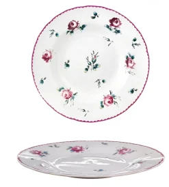 Bissolo Casa Piatti Frutta E Dessert<PIATTO FRUTTA FIORI 1 IN PORCELLANA BIANCO CON DECORO DIAM. 20CM
