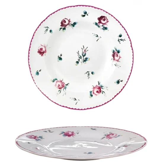 Bissolo Casa Piatti Frutta E Dessert<PIATTO FRUTTA FIORI 1 IN PORCELLANA BIANCO CON DECORO DIAM. 20CM