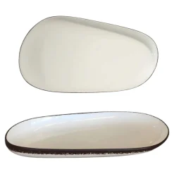 Bissolo Casa Piatti Piani<PIATTO OVALE IN PORCELLANA LINEA ONDA 35X19CM BIANCO
