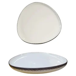 Bissolo Casa Piatti Piani<PIATTO PIANO IN PORCELLANA LINEA ONDA 30X29CM BIANCO