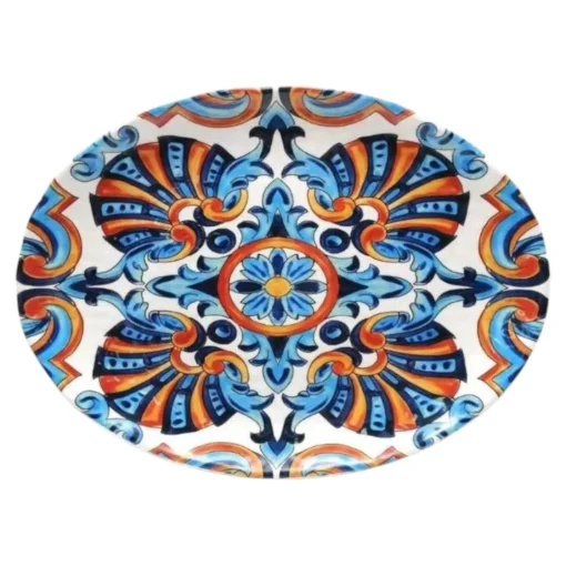 Bissolo Casa Piatti Piani<PIATTO PIANO OVALE MELAMINA LINEA PUERTORICO 40X30CM MULTICOLORE