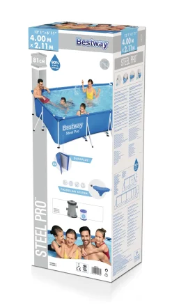 Bissolo Casa Piscine Fuori Terra<PISCINA STEEL PRO FRAME DI CM 400X211 E H 81